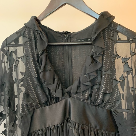 Development Black Dress with Ruffles Size 2 - Picture 2 of 7